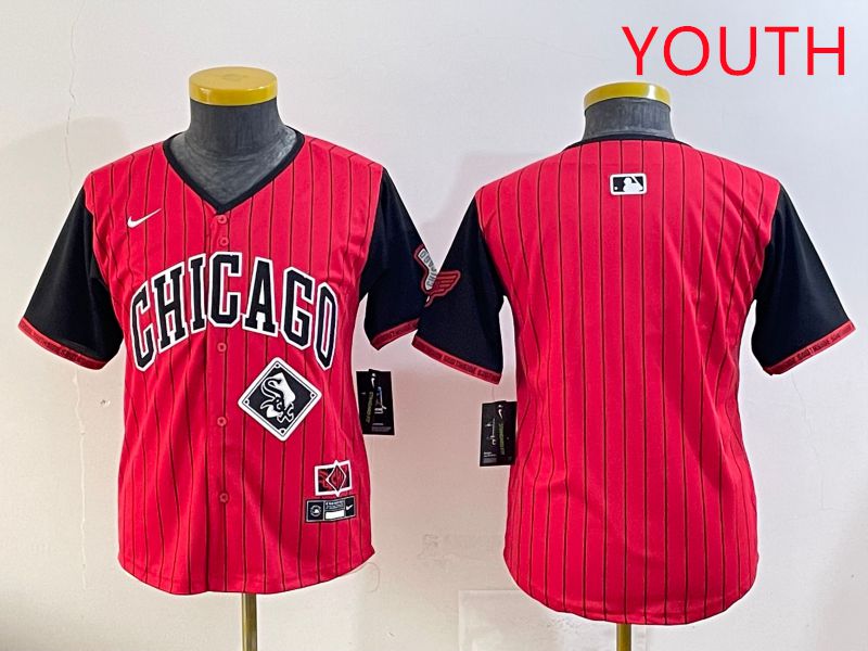 Youth Chicago White Sox Blank Red Stripe Joint Name Nike 2025 MLB Jersey style 7